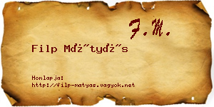 Filp Mátyás névjegykártya